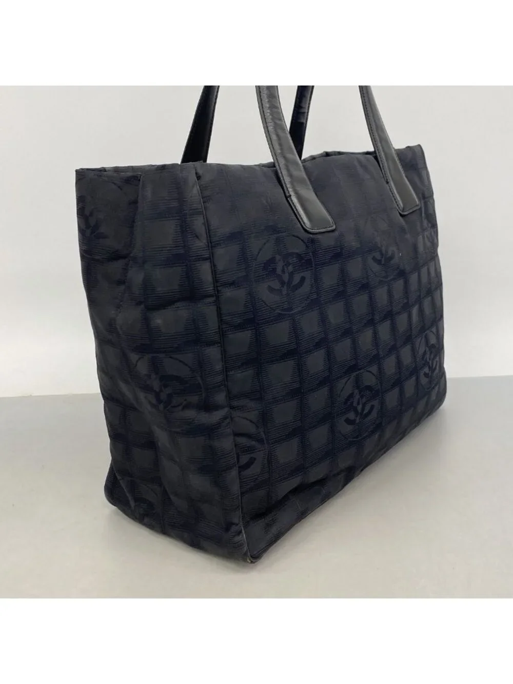 Chanel Tote Bag New Travel Nylon Black Gold